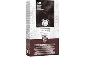 Lucens Umbria - 5.0 Castano Chiaro, Tinta per Capelli Senza Ammoniaca, Kit Colorazione Permanente Vegan con Estratti Naturali, Azione Lenitiva, Idratante e Protettiva