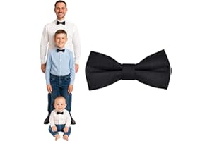 DonDon Pajarita hombre niños o bebés mate, preatada y ajustable en longitud de gabardina de algodón - accesorio festivo para bodas, comuniones y celebraciones
