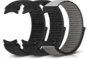 RUNOSTRICH Nylonowy pasek do zegarka, kompatybilny z Samsung Galaxy Watch 6/5/4 (40/44 mm), Galaxy Watch 6 Classic (43/47 mm), Watch 5 Pro (45 mm), Galaxy Watch 4 Classic (42/46 mm), dla kobiet i mężczyzn, No