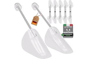 Incutex 5 Paia di Tendiscarpe taglia variabile 38-44, Forma Scarpe in Plastica da Uomo e da Donna, Allargascarpe, Alberi di Scarpe per Scarpe da Ginnastica, Ballerine, Mocassini, transparente