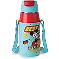 CELLO Kidzbee Era Best Pals Water Bottle | PU Insulation | School Bottle | Picnic Bottle | Cold Insulation | Leak Proof | Kids Bottle | Easy to Carry | 400ml | Light Blue