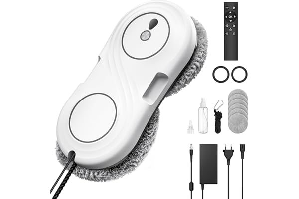 Keero Robot Laveur De Vitre Automatique, 7000 Pa Aspiration, Moteur à Turbine, Nettoyage en Double Hélice, 63 mm Ultra-Fin, Nettoyeur Vitres électrique