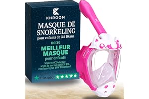 Khroom Masque de Plongée et de Snorkeling pour Enfants dès 3 Ans | Certifié sans Risque de CO2 par TÜV | Masque Intégral avec Tuba | Confort et Sécurité pour la Plongée