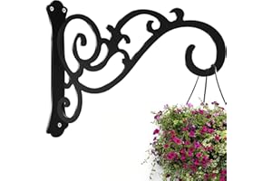 GOBFAR Ganci per staffe da parete in metallo, Parete Staffa per Pianta, taffe per Cestini Appendere All'aperto, supporto per gancio per piante sospese, per Appendere Cestini, Piante,Lanterne