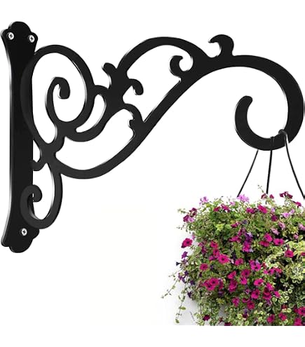 Confezione da 3 robuste ruote retrattili per piante, ganci per cesti di fiori appesi