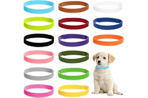 Giantree 15 Stück Welpen ID Halsbänder, Einstellbar Welpenhalsbänder, Welpenhalsband verstellbare ID-Halsbänder für kleine Katzen Hunde Kitten Halsband für Neugeborener Welpen Kitten Haustier
