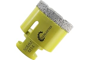 Punte per Trapano Diamantate 50mm - Brasatura Sotto Vuoto Fresa Diamantata per Ceramica Porcellana Marmo Granito M14 Filettatura SANLEETEK