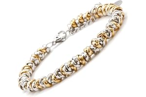 OMI CREATIVE CONCEPT OMI® - Bracciale Donna Intrecciato Nodini in Acciaio, Diversi Colori