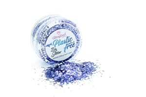 GLITZYGURL Purpurina brillante coorporal, biodegradable 100 % libre de plástico, vegana, no testada en animales, ecológica (flor morada)
