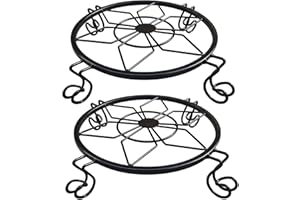 NILICAN Support pour Plantes en Pot,Support pour Plante en Métal Résistant à la Rouille, Table de Jardin Design en Fer Forgé,Porte-Pots de Fleur en Fer Forgé- Noir