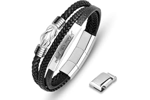 Tukeoo Idee Cadeau Fete des Peres Bracelet Homme Cadeau Homme Bracelet Magnétique Cadeau Papa Grand Pere Mari Copain Anniversaire Saint Valentin Fête des Pères Cadeau Noel