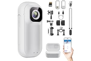 ONKELYIM Mini Action Camera 4K WiFi -128GB Wearable Body Camera, Magnetic Lanyard, Thumb Size Hands Free Recording Body Worn Camera for Pets, Travel, Work, Water Sports, Outdoor Adventures