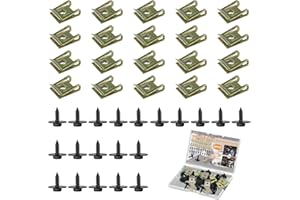 COZEVDNT Blechmutter Schraube Mutter Clip Kit, 20 Sätze Edelstahl Blechmutter Schraube Mutter Clip, Sechskantschrauben Metallschalenclip, Kotflügelclip Blechmuttern Befestigung Clips, für Auto Motorrad