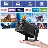 [180&deg; Ayarlanabilir Stand] Android TV'li Akıllı Mini Projekt&ouml;r, WiFi ve Bluetooth'lu HY320 Taşınabilir Projekt&ouml;r, 4K Destek, 