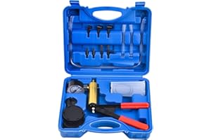 LXNEER Brake Bleeding Kit Vacuum Pump Pressure Tester Gauge Set, Brake Bleeder Kit Hand Held Pressure Vacuum Pump Tester, Manual Brake Clutch System Fluid Bleed Kit One Man for Car Motorcycle