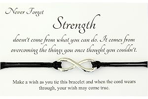 Lucor Inspirational Gift,Strength Positive Thinking Gift,Infinity Wish String Bracelet,Inspirational Quote Friendship Gift