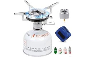 BILIPLE Mini Estufa de Camping,Estufa de Gas Portátil Mini Quemador Portátil para Acampar Plegable 3000W para Camping,Picnic,Senderismo