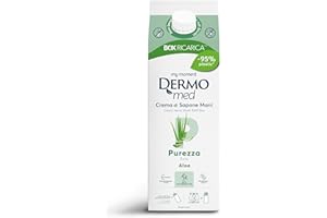 Dermomed, Eco-ricarica Sapone Liquido Mani Purezza, Pelle Fresca ed Energizzata, Contiene Acido Ialuronico e Glicerina dalle Capacità Emollienti, Idratanti e Riparatrici del Derma