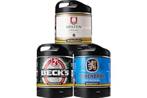 ‎PERFECTDRAFT Bier PerfectDraft 3 x 6-Liter Fässer Bier. Bier passend für Zapfanlage für Zuhause. Inklusive 15euros Pfand. (Spaten - Löwenbräu - Beck's)