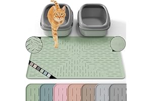 OHMO Alfombra Gatos Arenero de Silicona(80 * 60cm), Impermeable y Antideslizante sin BPA, Fácil de Limpiar, No se Rasga, Sin Residuos de Olor
