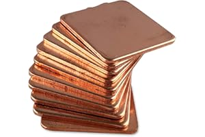 ‎SILVERBEAD Kupferplättchen [20x20x1mm] [10 Stück] Kupfer Copper Pad Heatsink | geeignet für GPU RAM SSD VRAM VRM Steuerplatinen Elektronik LED SMD IC