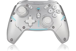 KIIBOOM Machenike G5 Pro Tri-mode Switch Controller, USB/BT5.0/2.4G, with Programmable Button, Joystick, Hall Trigger, Kailh Micro Switches, Switch Remote Gamepad for PC, NS, iOS, Android, TV box (Silver)