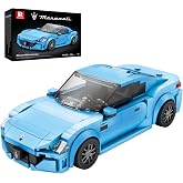 Reobrix Technic 824 1/24 GranTurismo Maserati Mavi Spor Araba Yaratıcı Yapı Blok Seti Building Blocks - 384 Par&ccedil;a