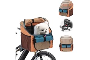 TEFOLA Cestino per bicicletta per animali domestici, cestino anteriore per bicicletta, pieghevole, impermeabile, per cani, per animali domestici, shopping, campeggio e attività all'aperto