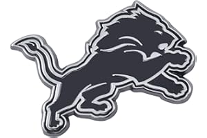 FANMATS NFL Detroit Lions Chrome Emblem, Chrome, 2.4x3.15