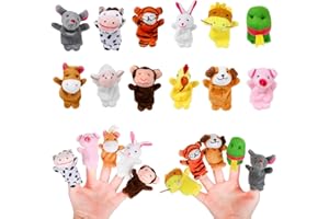 Gukasxi 12 Stücke Mini Plüsch Tier Fingerpuppen, 12 Stil Cartoon kleine Handpuppe Spielzeug, Mini Plüsch Figuren Klein Tierfiguren, Baby Fingerpuppen Set, Geburtstag Party Tasche Füller, für Kinder