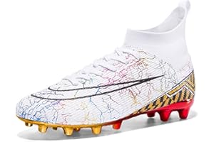 WEJIESS Chaussures de Football pour Hommes, antidérapantes, à Crampons Professionnels, Chaussures de Football pour garçons, Chaussures de Football à Lacets, Chaussures de Sport d'entraînement