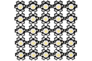 AKOZON 25 UNIDS Chip LED, Alta Potencia Led Chip - 3W Fuente de Luz de Chip Integrada de Alto Rendimiento de Grano Foco LED Foco para Bombilla Lámpara Granos Iluminación DIY(3000-3200K)