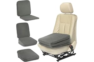 HOMBYS Adjustable Car Booster Seat for Short Drivers, 3 Heights for Different People to Raise The Height, Breathable & Supportive Car Seat Cushion Pad for Lower Back Pain Relief