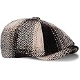 Dalababa Tweed Flat Caps, 8 Panel Peaky Vintage Checked Style, Adjustable Newsboy Baker boy Gatsby Beret Hat Mens Womens Unisex