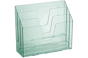 Acrimet Organizador Horizontal con 3 Compartimientos para Escritorio o Pared (Plástico) (Color Verde Transparente)