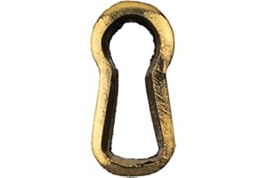 UNIQANTIQ HARDWARE SUPPLY Cast Brass Antique Keyhole Insert | 3/4" H x 3/8" W | Keyhole Cover Escutcheon Plate for Cabinet Door, Dresser Drawers, Desk | Antique, Modern Furniture Hardware | KC15-B