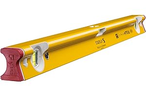 STABILA Wasserwaage Type R 300, 81 cm, verwindungssteifes Alu-R-Profil, 1 Horizontal-Libelle, 2 Vertikal-Libellen, stoßdämpfende Endkappen, integrierte Rutsch-Stopper, Made in Germany, Gelb