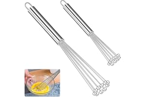 RARWIND Schneebesen Set, 2 Stück Qualitätsware Edelstahl Ball Schneebesen Draht ei, Edelstahl Ball Schneebesen zum Quirlen, Rühren, Mischen (10 Zoll und 12 Zoll)
