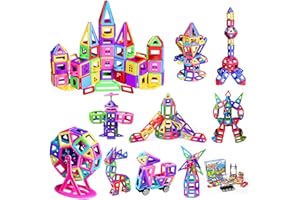 HappyGoo 146 Pezzi Costruzioni Magnetiche per Bambini, Mini Blocchi Magnetici, Gioco Magnetico, Giochi Intelligenti e Educativi per Bambino da 3-8 Anni con Diverse Forme