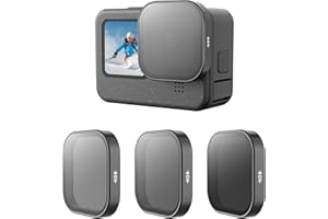 TELESIN 3er-Pack Filter ND8 ND16 ND32 für GoPro Hero 12 Hero 11 Hero 10 Hero 9, Kameralinse, Neutraldichte und Polarisationslinsenfilter Filter Set für GoPro Hero 11/10/9 Schwarz