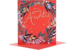 UK Greetings Christmas Card for Auntie - Wreath Design