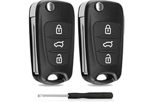 WAYMAYTECY 2 Stück Autoschlüssel Gehäuse für schlüsselgehäuse Kompatibel Hyundai i10 i20 i30 ix20 ix35 und Kia Ceed Soul Sportage Venga, Fernbedienung Auto Schlüsselgehäuse (3 Tasten)