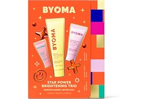 BYOMA Star Power Brightening Trio – 5ml De-Puff & Brighten Eye Gel, 60ml Creamy Jelly Cleanser, 15ml Moisturising Gel-Cream for Ultra-Hydrated, Healthy Skin