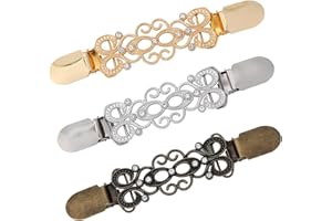 RHZXD 3 Stück Clips für Kleidung Vintage Cardigan Clips Pullover Clip Dress Clip Waist Snatcher Clip Sweater Shawl Clips Shirt Clips Vintage Water Diamond Design