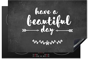 KitchenYeah© Copri Piano Induzione 78x52 cm Cucina Coprifornelli Copertura Protezione Cottura Tutto per la Cucina Citazione - Bianco - Stampa su cemento - Fiori