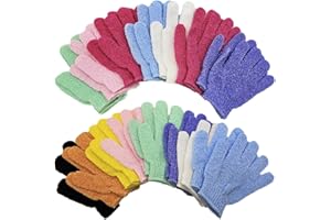 Aisamco 30 Stück Peeling-Handschuhe für die Dusche, 15 Farben, Körperschrubber-Handschuhe, Badehandschuhe, Peeling-Handschuh, Handschuh, Dusche, Spa, Massage, Waschen abgestorbener Haut