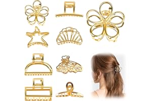 Goiern Piccole mollette per capelli dorate, 8 mini fermagli per capelli da donna, in metallo, per capelli spessi e sottili