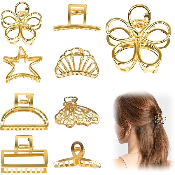 Pince Antidérapante Femme Pince à Cheveux Steampunk Papillon - Métal Brossé Vintage - Accessoire Coiffure Femme Rétro Barrette Papillon Métal