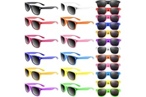 Morcheiong Lunettes de soleil aux couleurs fluo, cadeaux amusants pour fête d'anniversaire