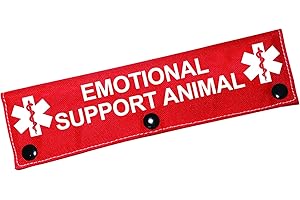 LEVLO Therapy Service Correa para perro, soporte emocional, correa para perro, alerta para colgar, etiqueta de parche de identificación para mascotas, regalo de cumpleaños emocional, manga de apoyo